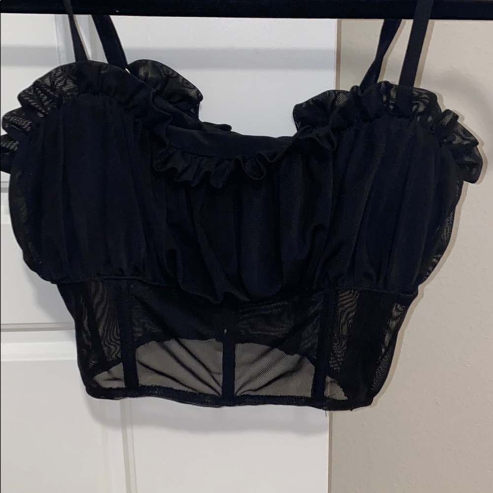 Tiger Mist black corset tank top